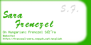 sara frenczel business card